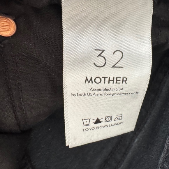 MOTHER High Waisted Rider Black Ankle Jeans Not Guilty Black 32 - Picture 6 of 8